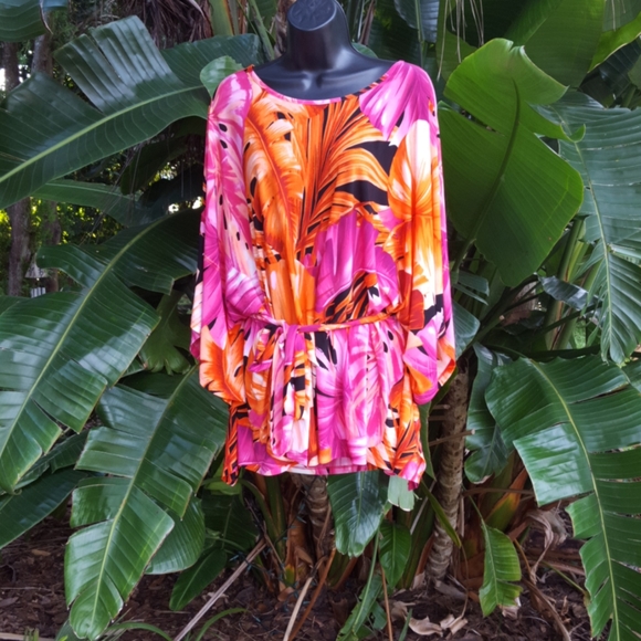 Ashley Stewart caftan top/ coverup - Picture 1 of 5